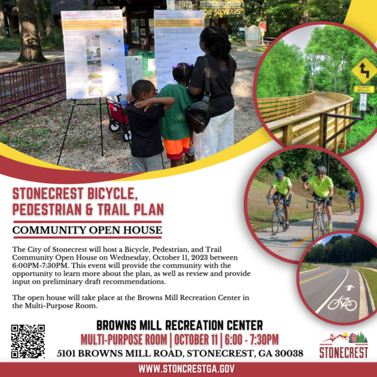 City of Stonecrest to Hold Bicycle, Pedestrian, and Trail Community Open House